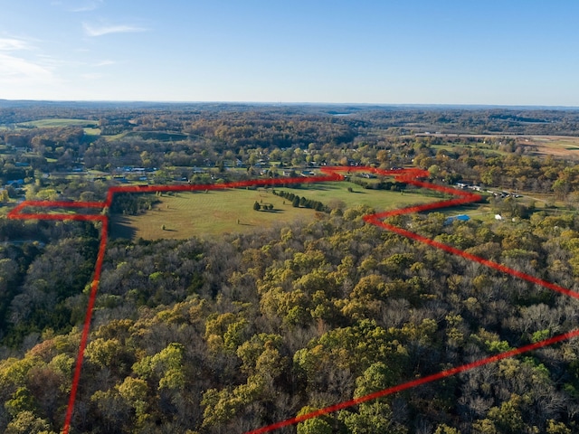 bird's eye view featuring a rural view