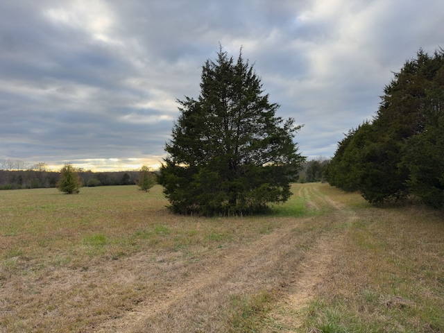 view of street with a rural view