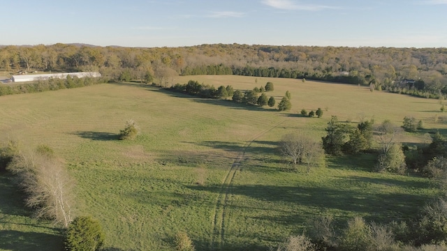 aerial view with a rural view