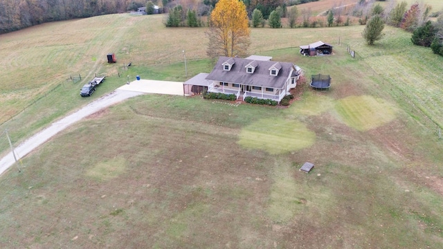 aerial view with a rural view