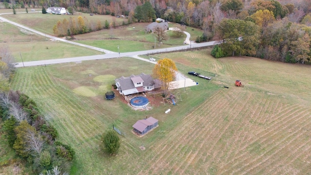 bird's eye view featuring a rural view