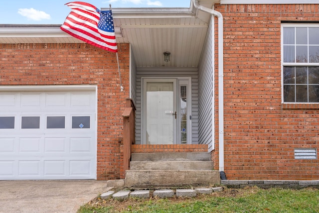 entrance to property with a garage