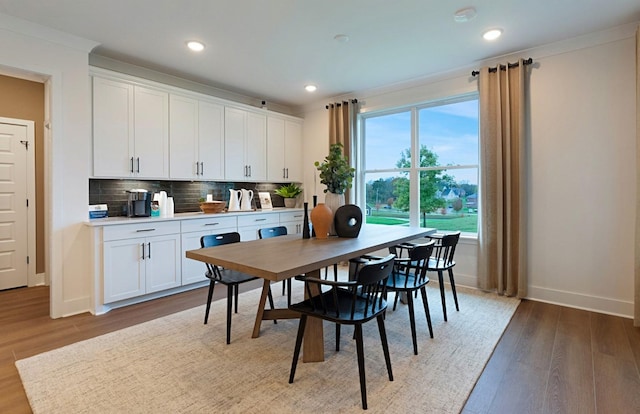 dining area featuring light hardwood / wood-style floors