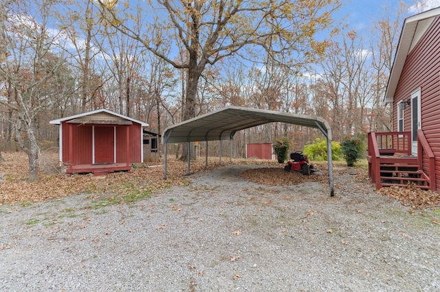 exterior space featuring a carport