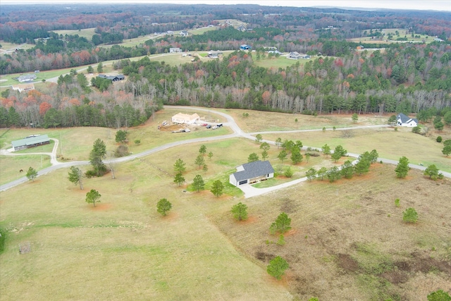 bird's eye view with a rural view