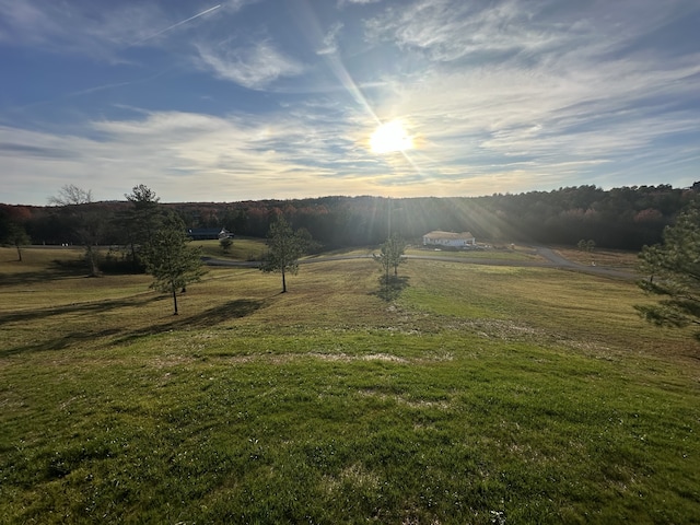 view of yard with a rural view