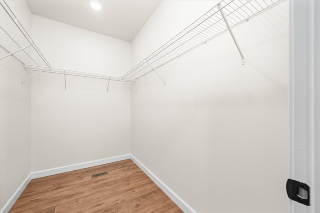 walk in closet featuring wood-type flooring