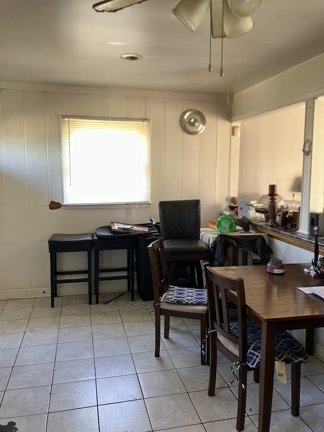 dining room with light tile patterned floors