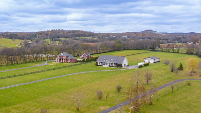 drone / aerial view featuring a rural view