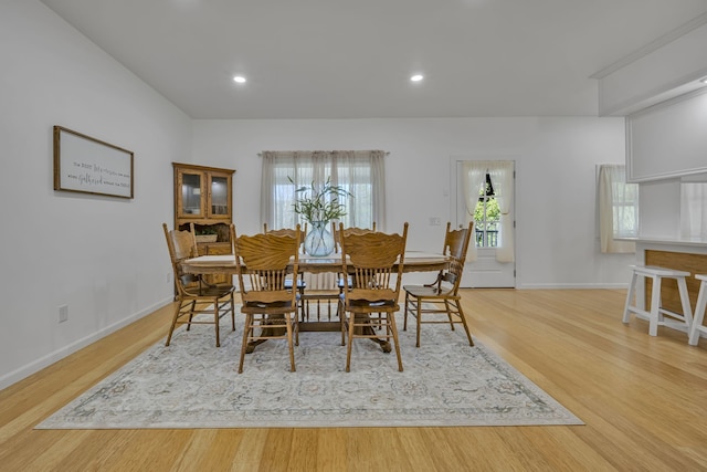 dining room featuring light wood-type flooring