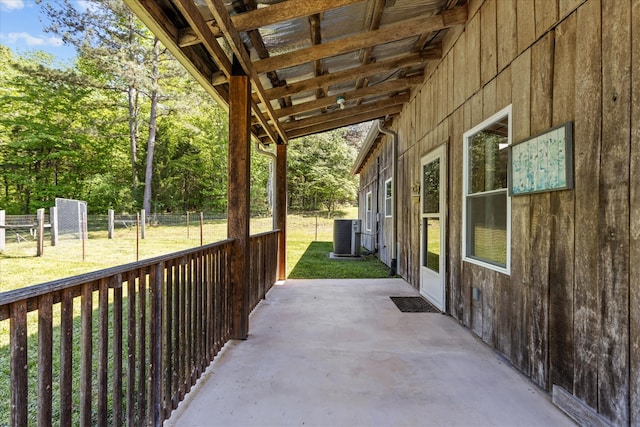 view of patio / terrace featuring central AC unit