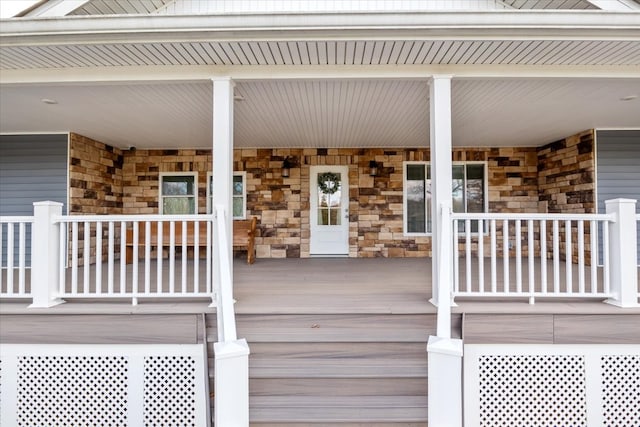 wooden deck with a porch