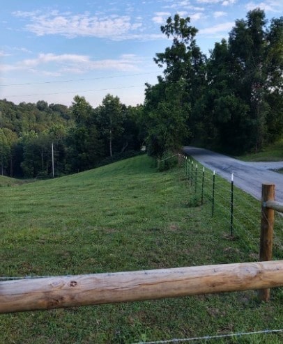 view of yard with a rural view