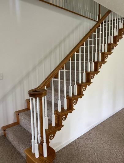 1159 New Hope Rd, Celina, TN 38551 - staircase featuring carpet floors and baseboards