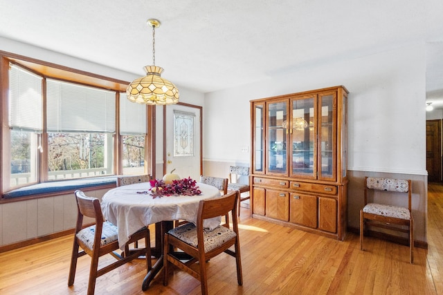 dining room with light wood-type flooring