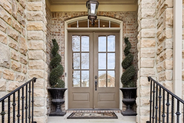 doorway to property with french doors