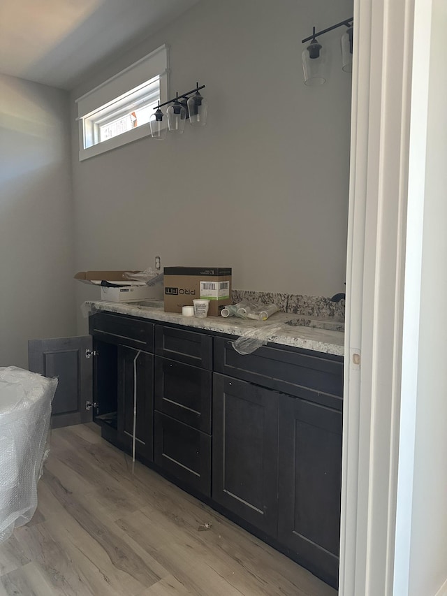 bathroom featuring a sink and wood finished floors