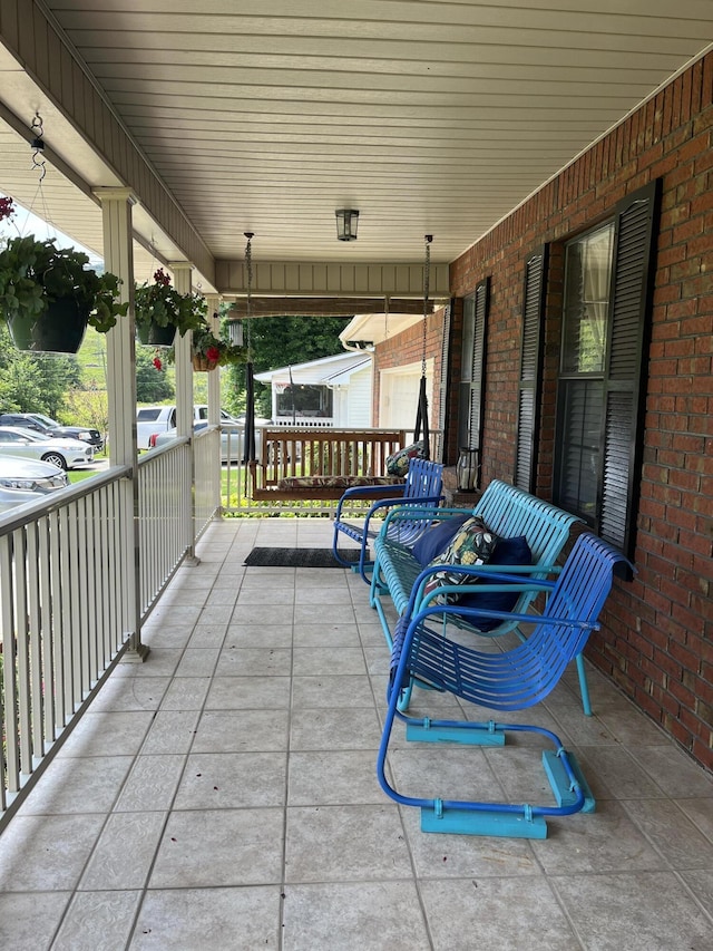 view of patio featuring covered porch