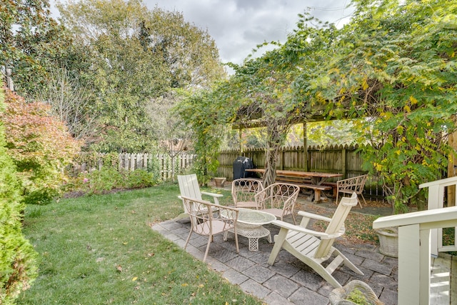 view of yard featuring a patio