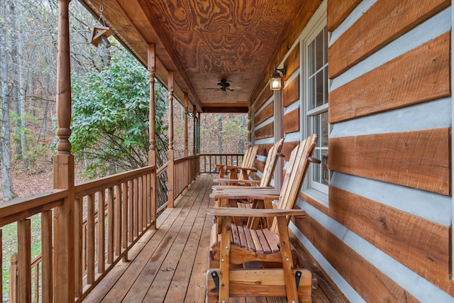 wooden deck featuring a porch