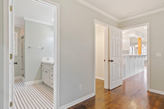 1055 Wades Branch Rd, Centerville, TN 37033 - hall with ornamental molding and baseboards