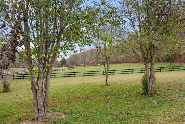 view of yard featuring a rural view