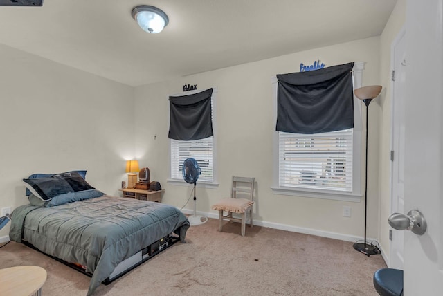 bedroom featuring carpet