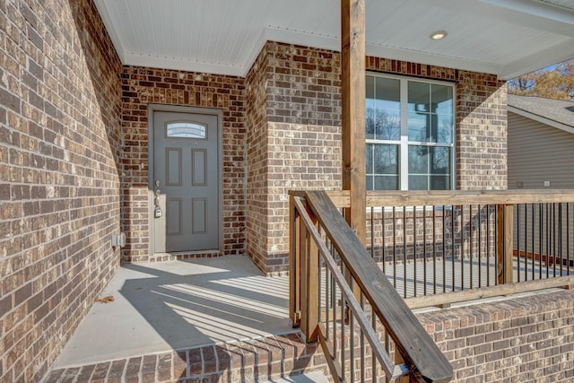 doorway to property with a porch