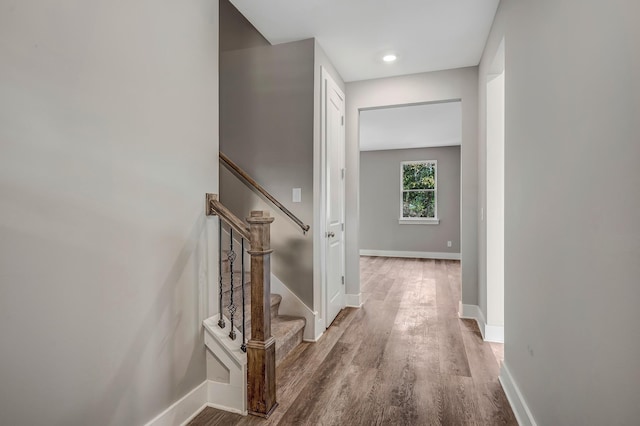 hallway featuring hardwood / wood-style floors