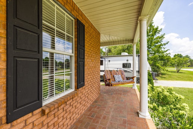 view of patio with a porch