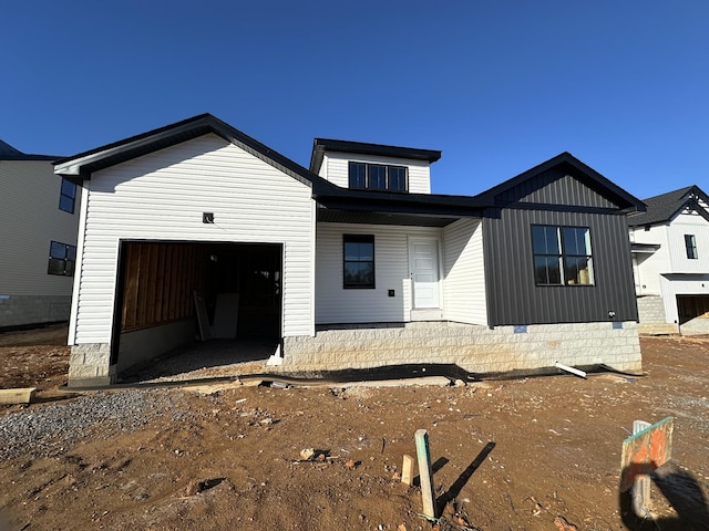 exterior space featuring a garage