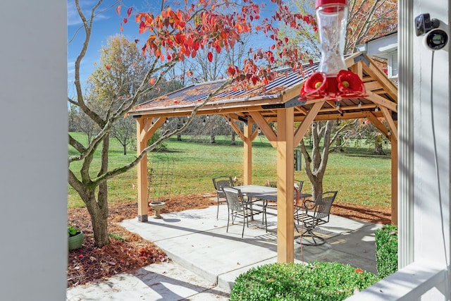 view of patio / terrace featuring a gazebo