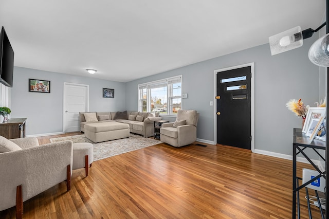 living room featuring wood-type flooring