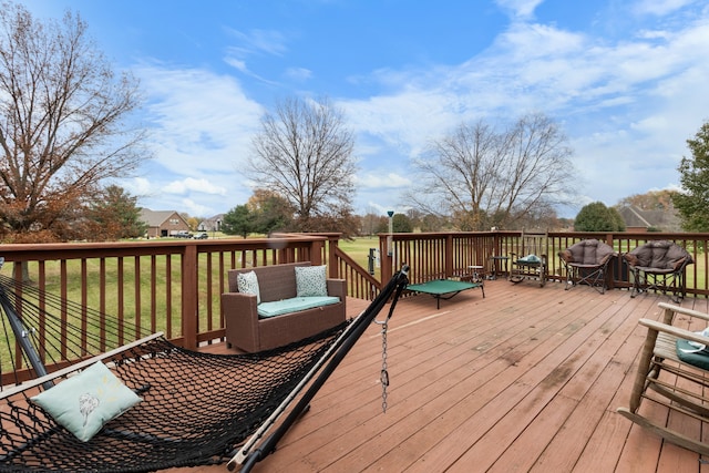 deck with a lawn