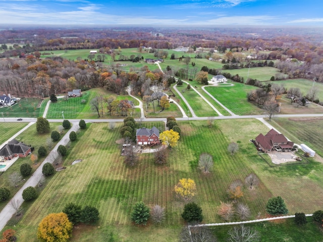 aerial view with a rural view