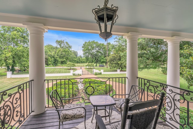 balcony with covered porch