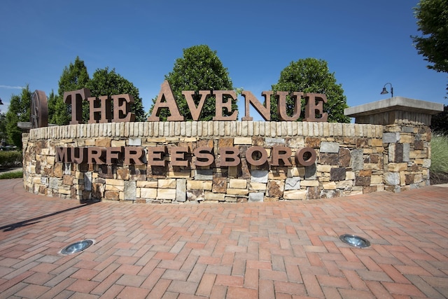 view of community sign