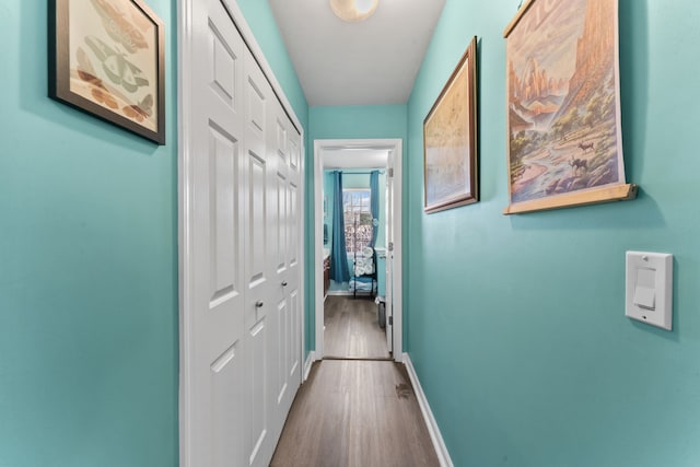 hallway featuring hardwood / wood-style floors