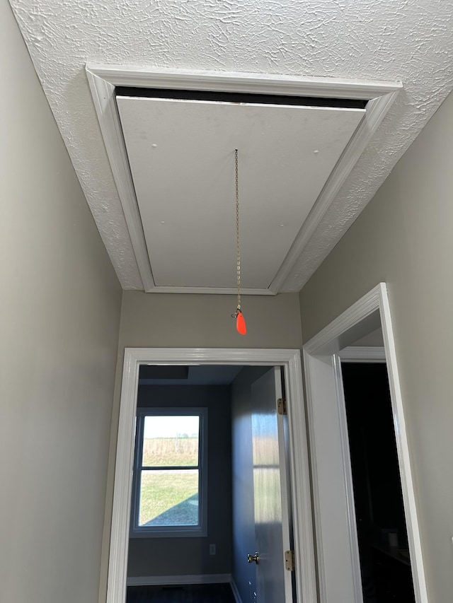 room details featuring a textured ceiling