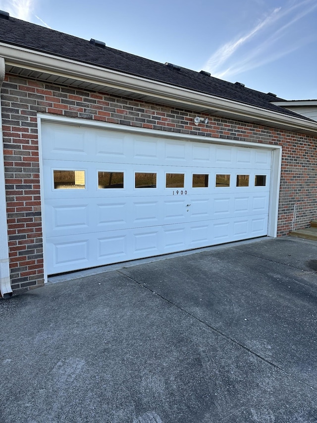 view of garage