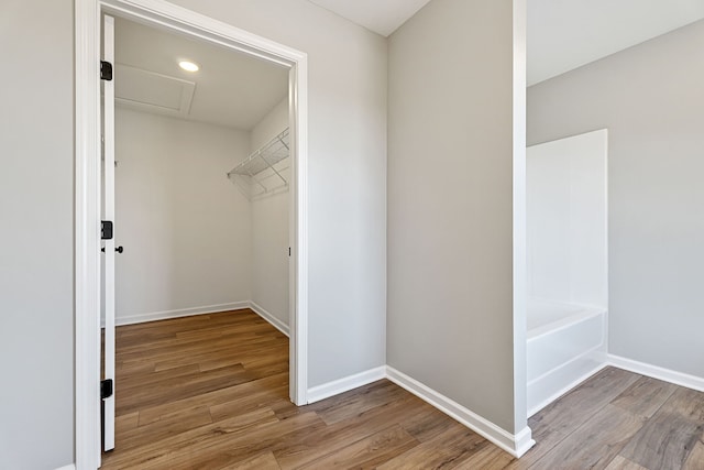 walk in closet featuring light wood-type flooring