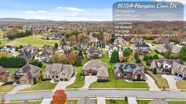 bird's eye view with a residential view