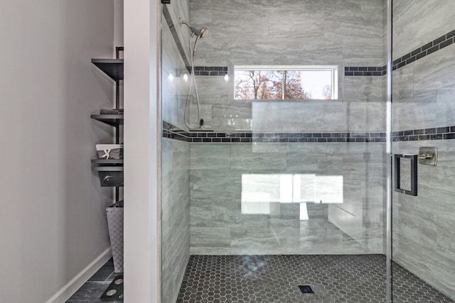 bathroom featuring an enclosed shower