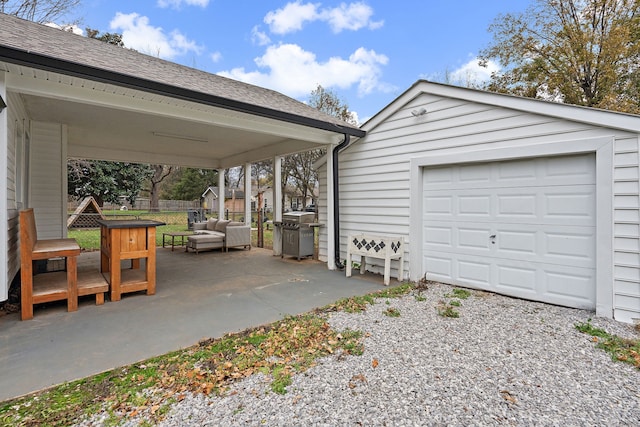 view of garage