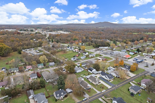 drone / aerial view with a mountain view