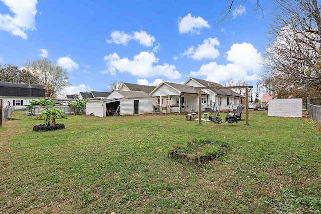 view of front of home with a front yard