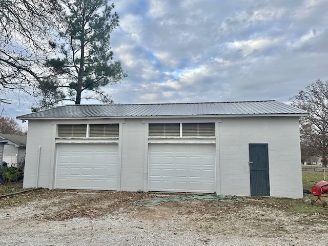 view of garage