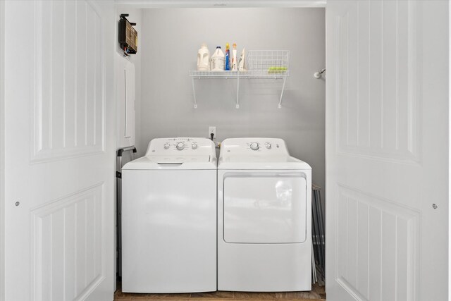 laundry area featuring washer and dryer