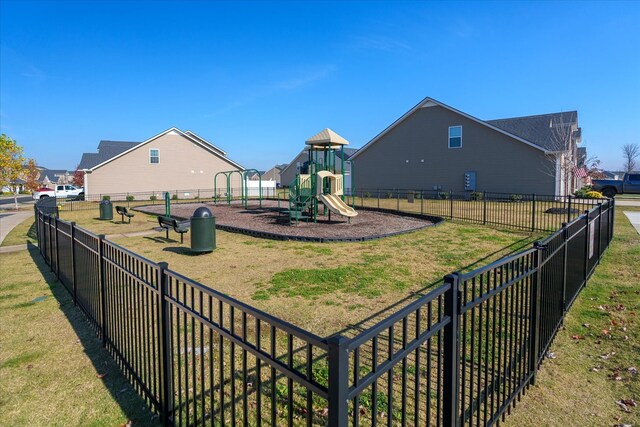 view of yard featuring a playground