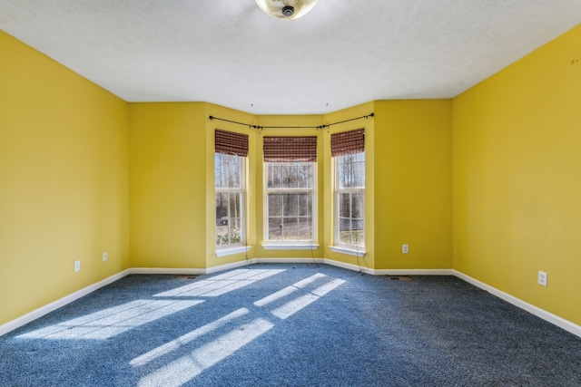 empty room featuring carpet floors and a textured ceiling